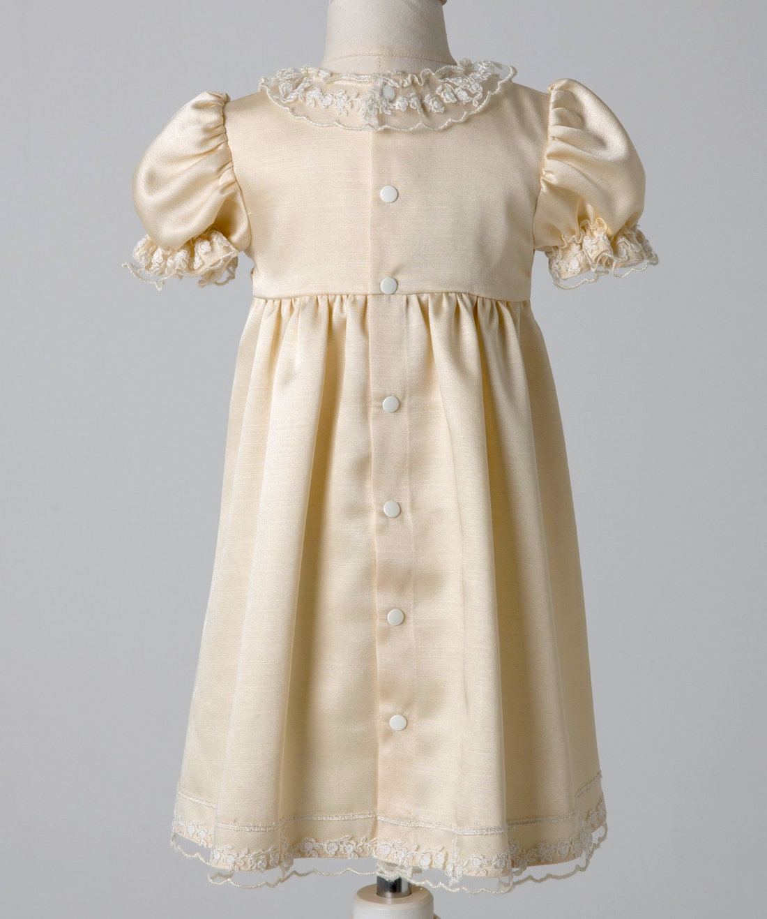 04031 HANDMADE FLOWER BABY GIRL DRESS WITH PEARLS-GOLD