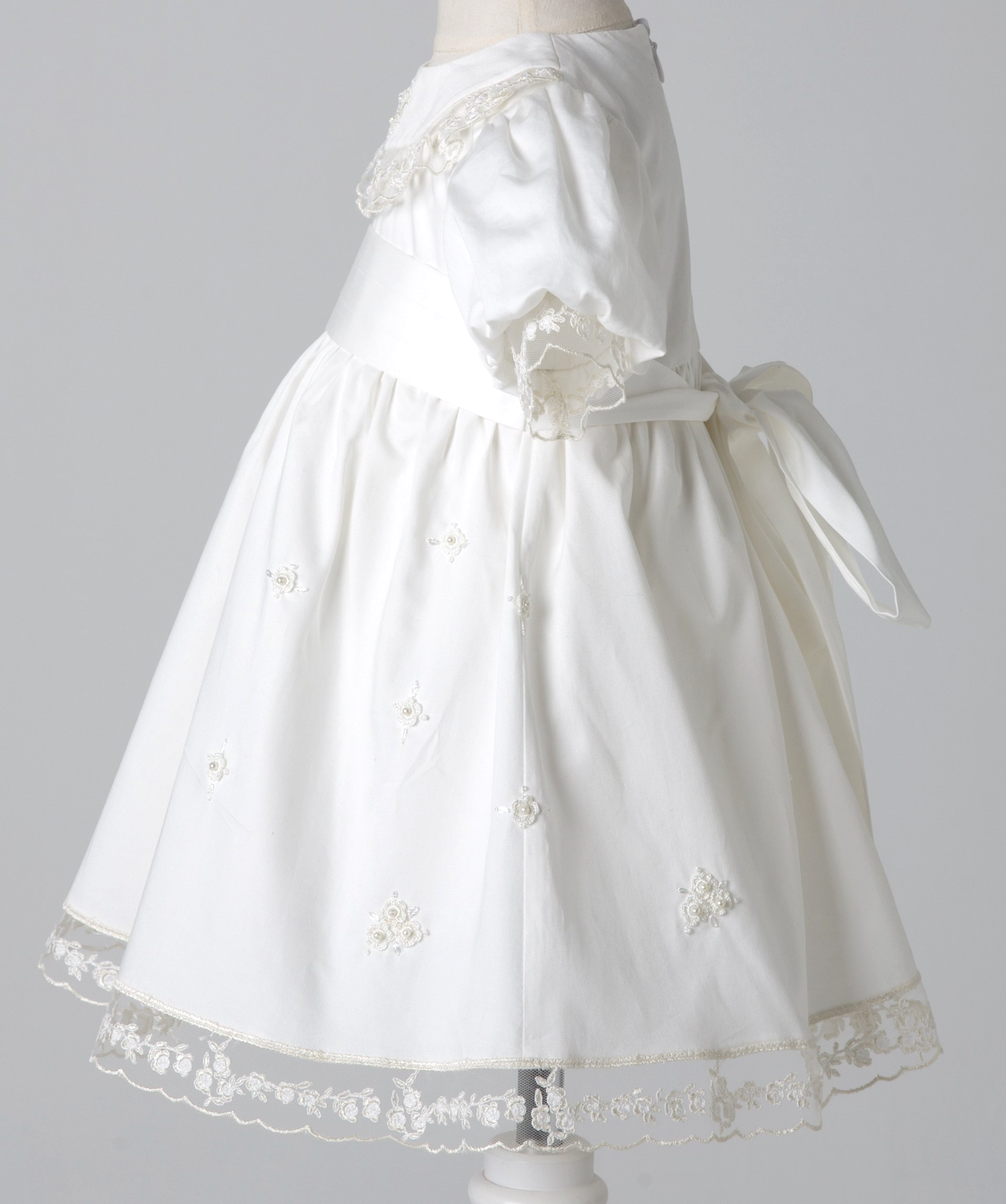 04009 PAPATYA HANDMADE BABY GIRL DRESS WITH PEARLS ROSES