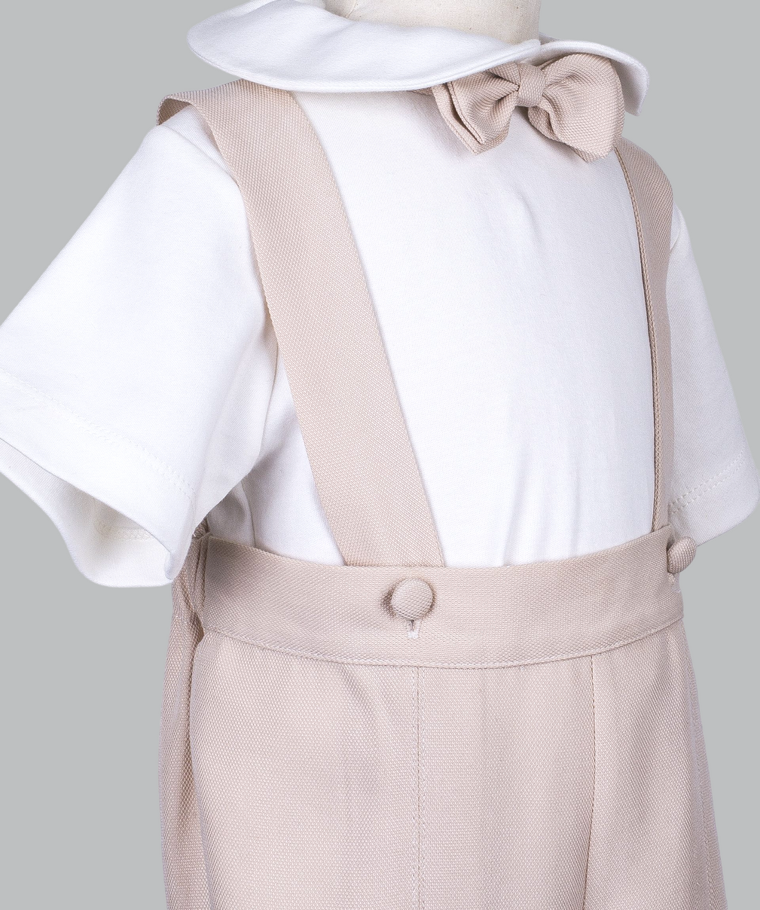 05047 HANDMADE SUSPENDER DETAIL SHORT SET-BEIGE