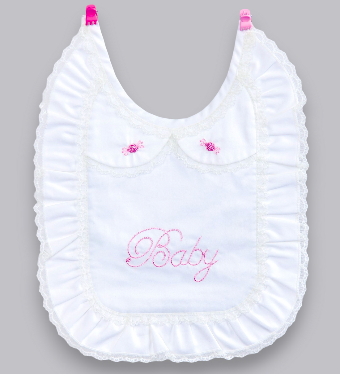 12001 HANDMADE HANDMADE EMBROIDERY BABY BIB