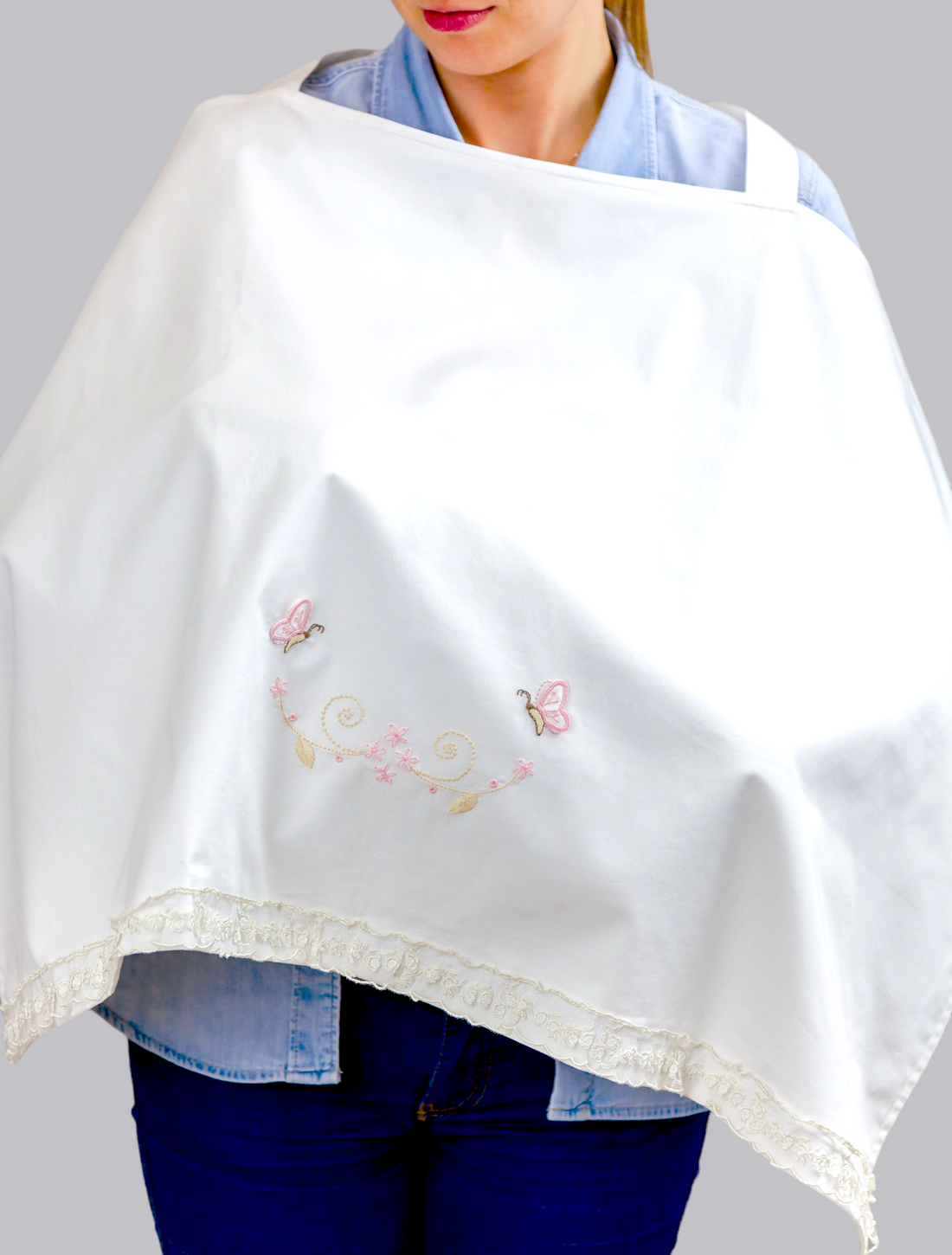 13025 HANDMADE EMBROIDERY BUTTERFLY BREASTFEEDING COVER
