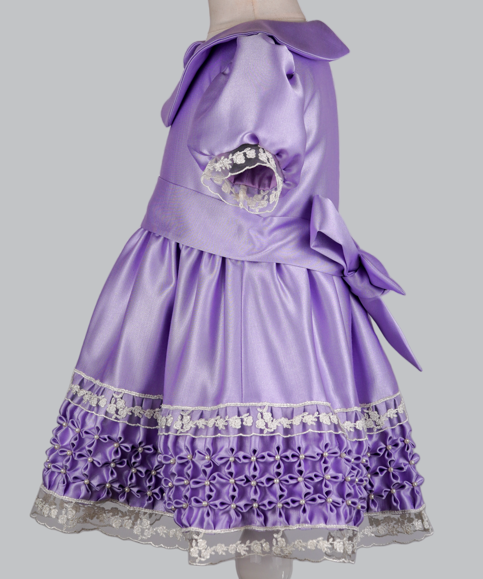 04032 MELINA HANDMADE BABY GIRL DRESS-PURPLE