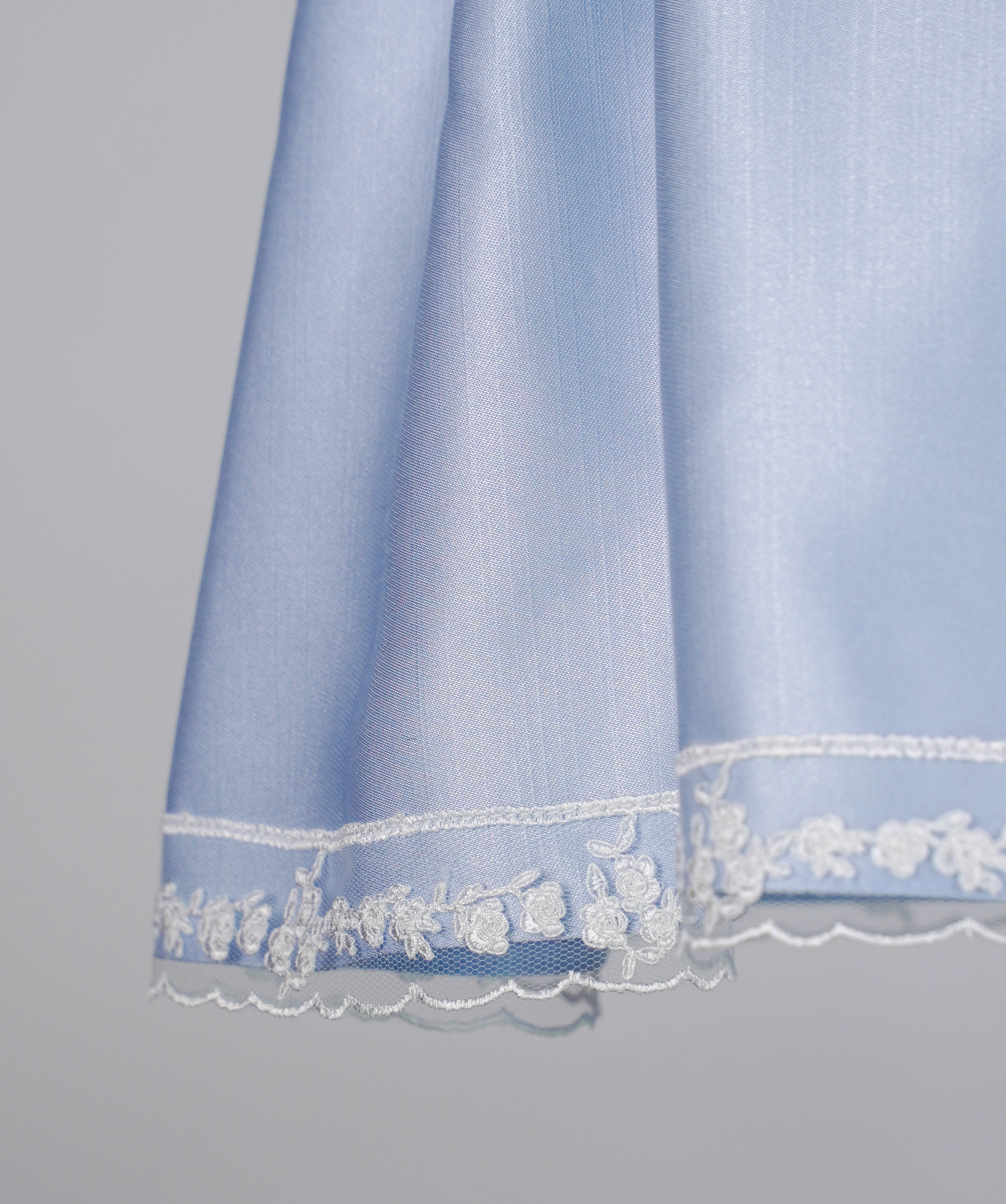 04031 HANDMADE FLOWER BABY GIRL DRESS WITH PEARLS-BLUE