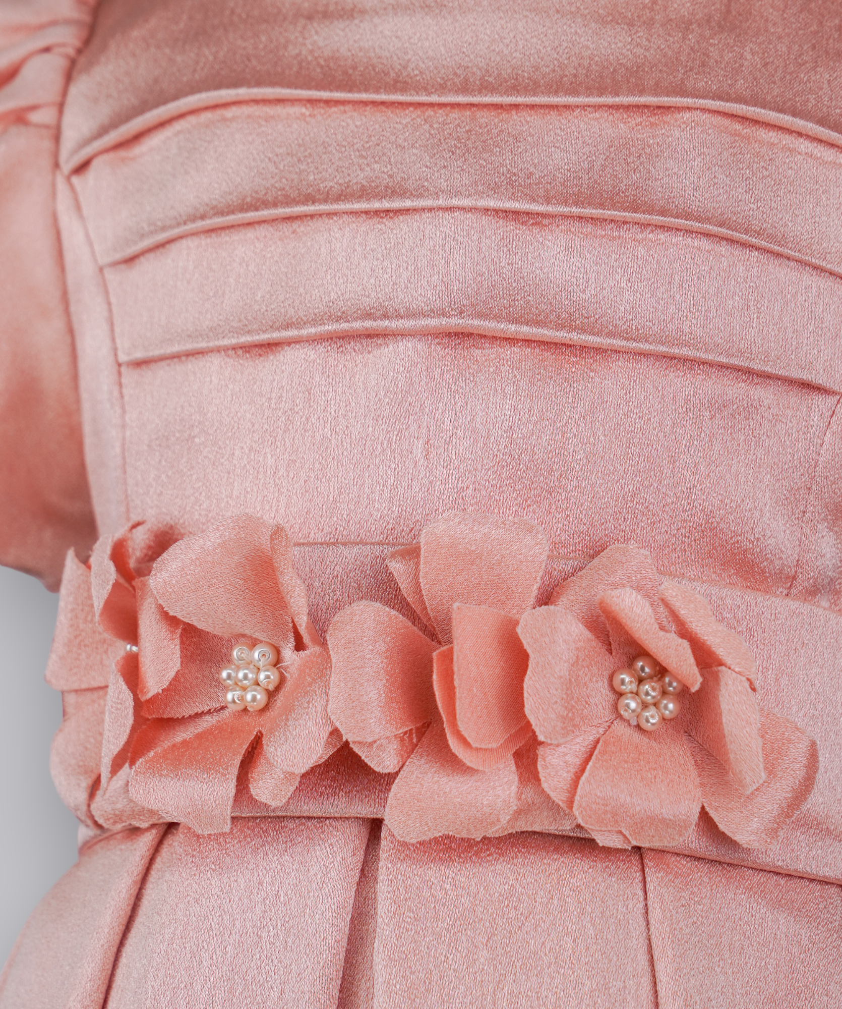 04096 PINK ROSE WITH PEARLS HANDMADE BABY GIRL DRESS