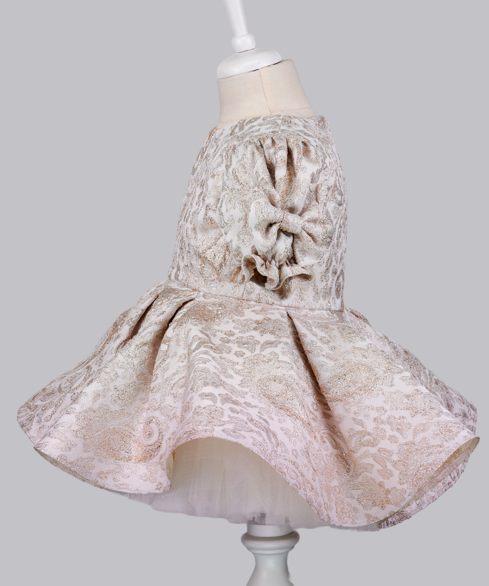 04131 GOLDEN ROSES HANDMADE BABY GIRL DRESS