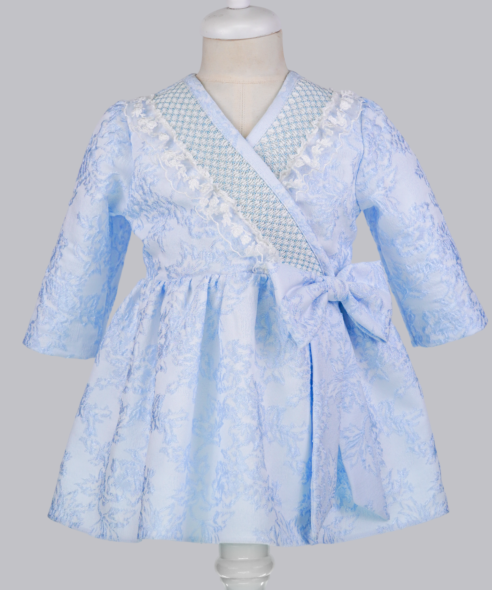 04115 KNOCKED PLITTING HANDMADE BABY GIRL DRESS