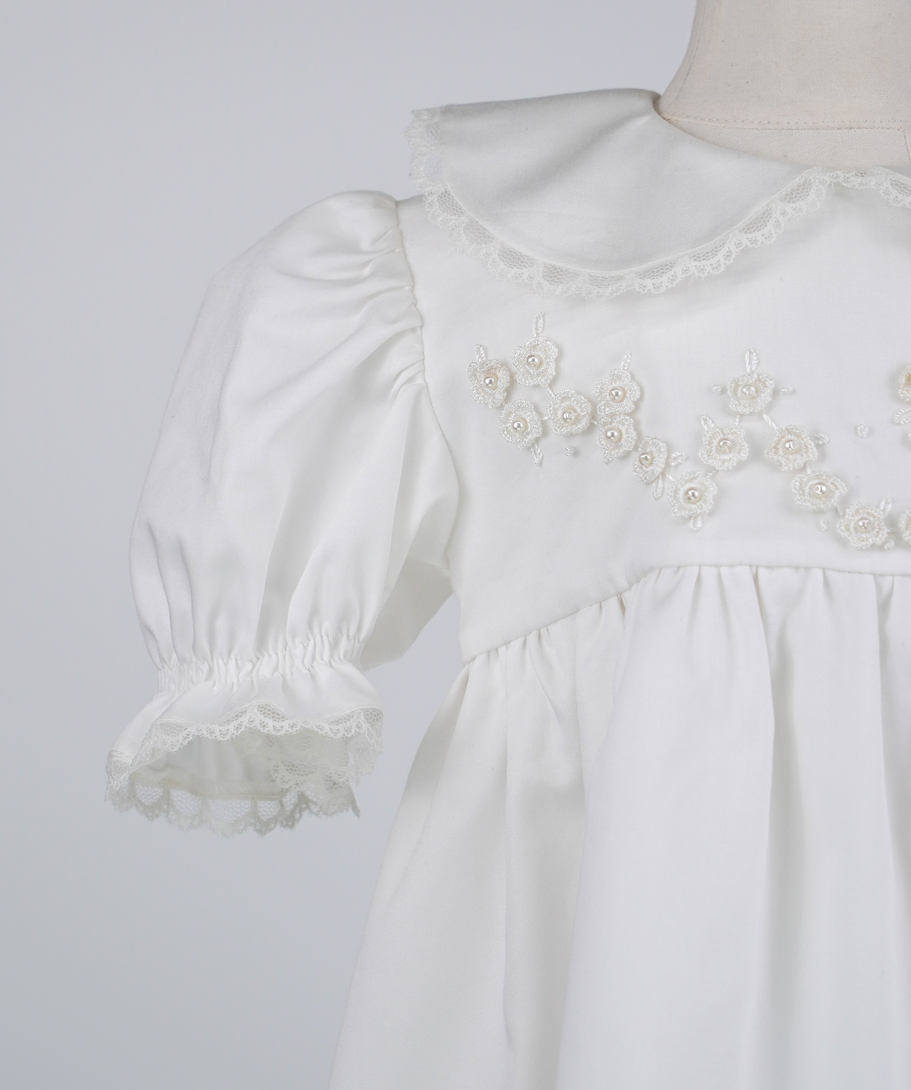 04006 PAPATYA HANDMADE BABY GIRL DRESS WITH PEARLS ROSES