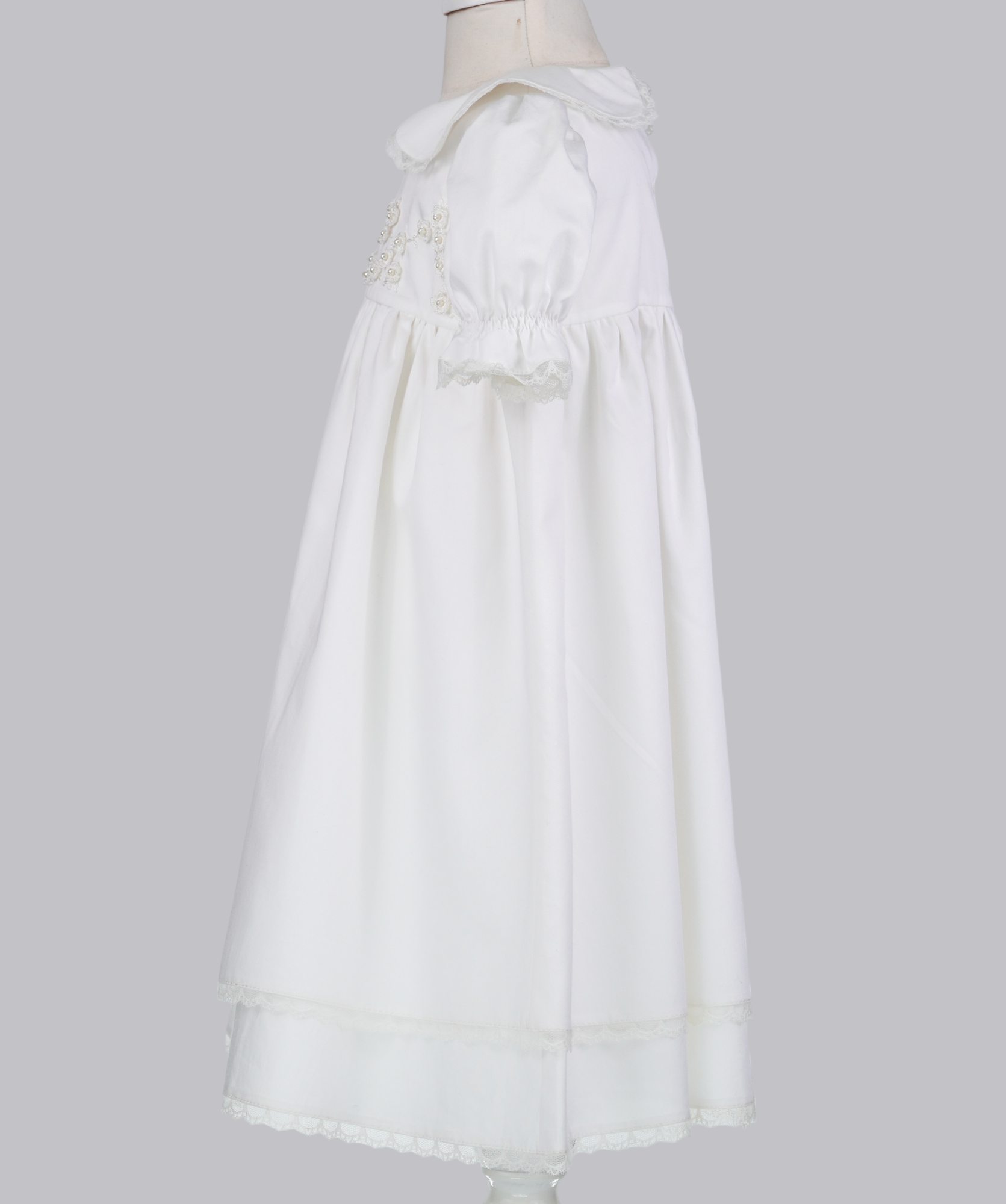 04006 PAPATYA HANDMADE BABY GIRL DRESS WITH PEARLS ROSES