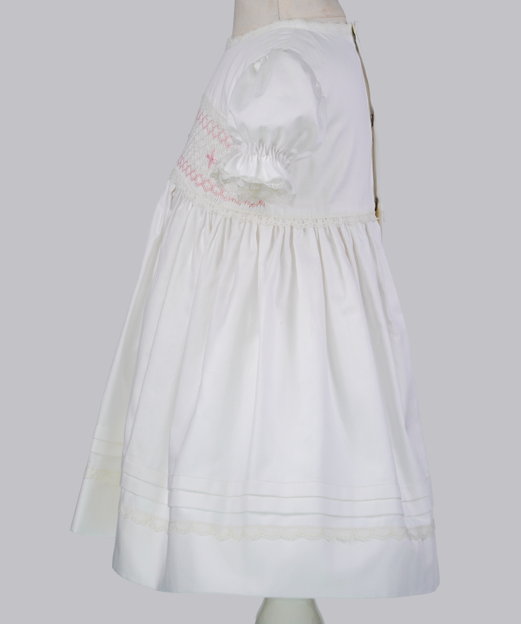 04106 PINK PAPATYA EMBROIDERY PLITTING BABY GIRL DRESS