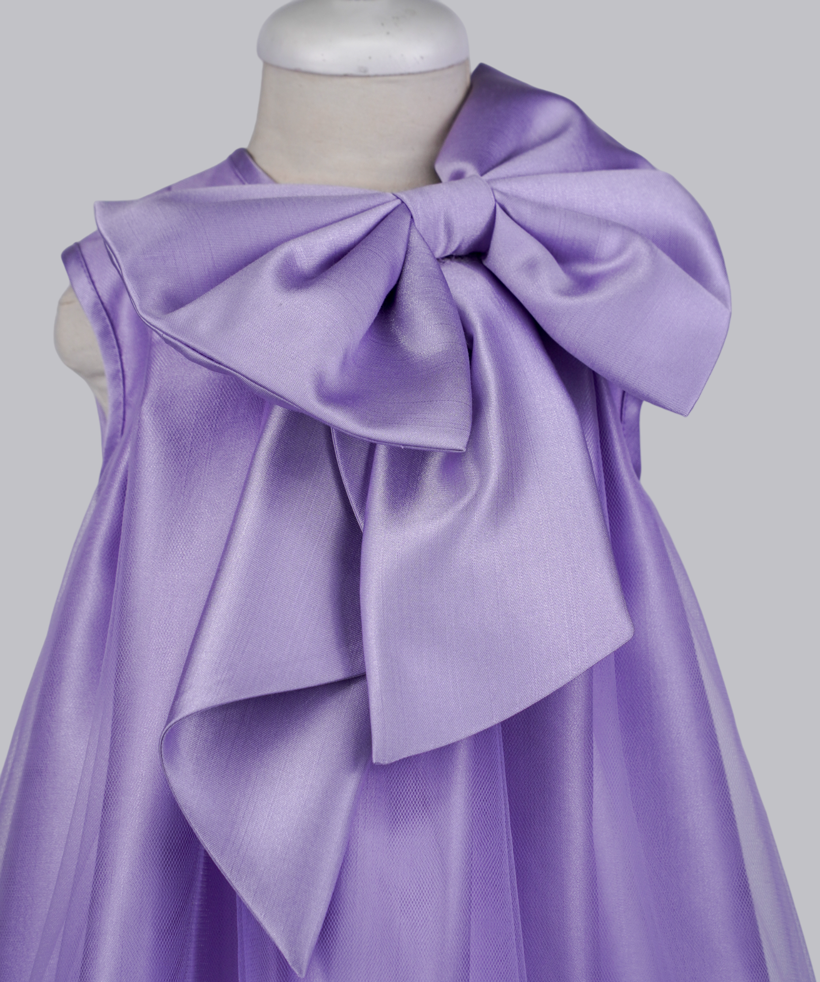 04135 BOWTIE HANDMADE BABY GIRL DRESS-PURPLE
