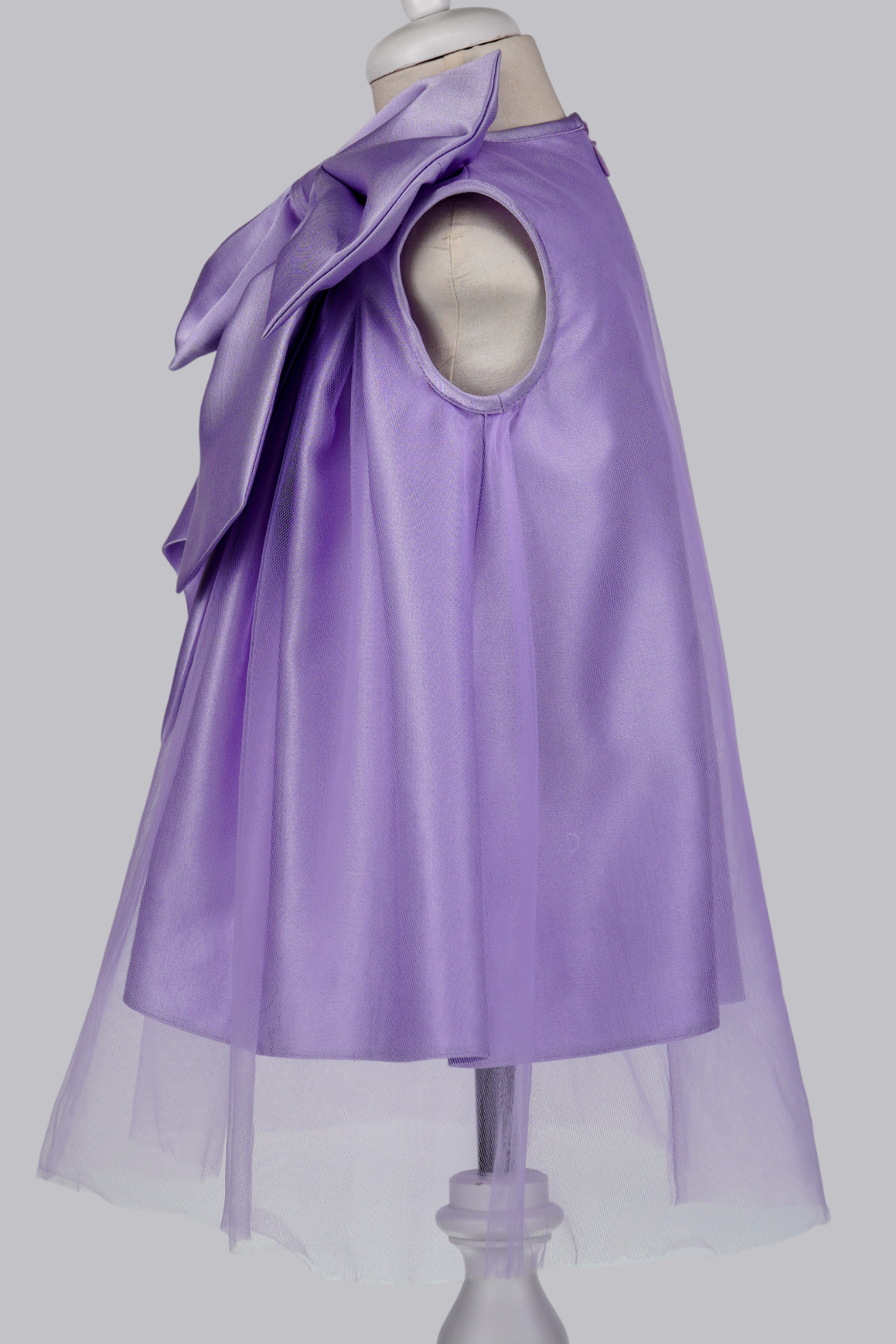 04135 BOWTIE HANDMADE BABY GIRL DRESS-PURPLE