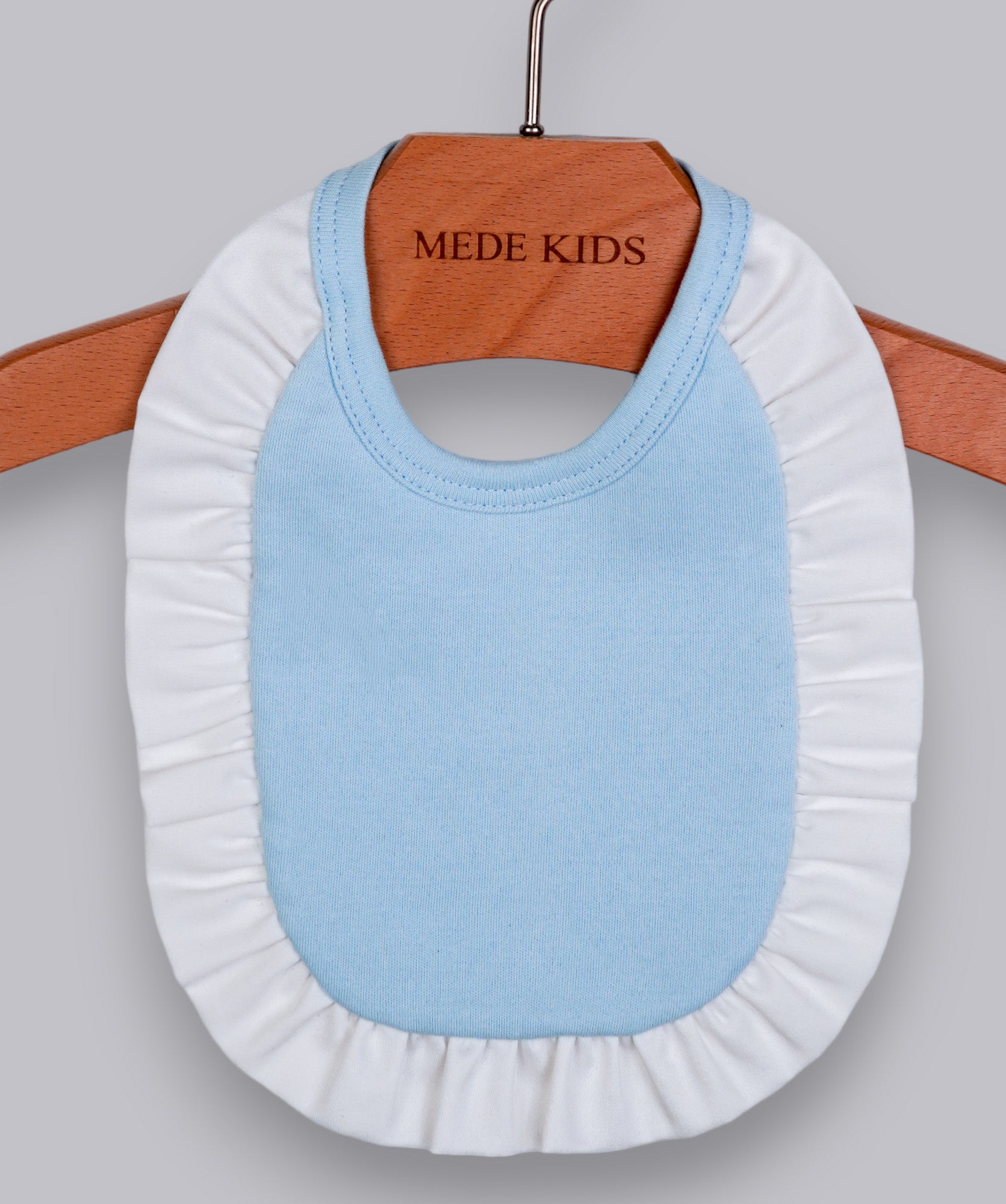 41019 BOW TIE HANDMADE EMBROIDERY NEWBORN OUTFIT 5-PCS SET LIGHT BLUE