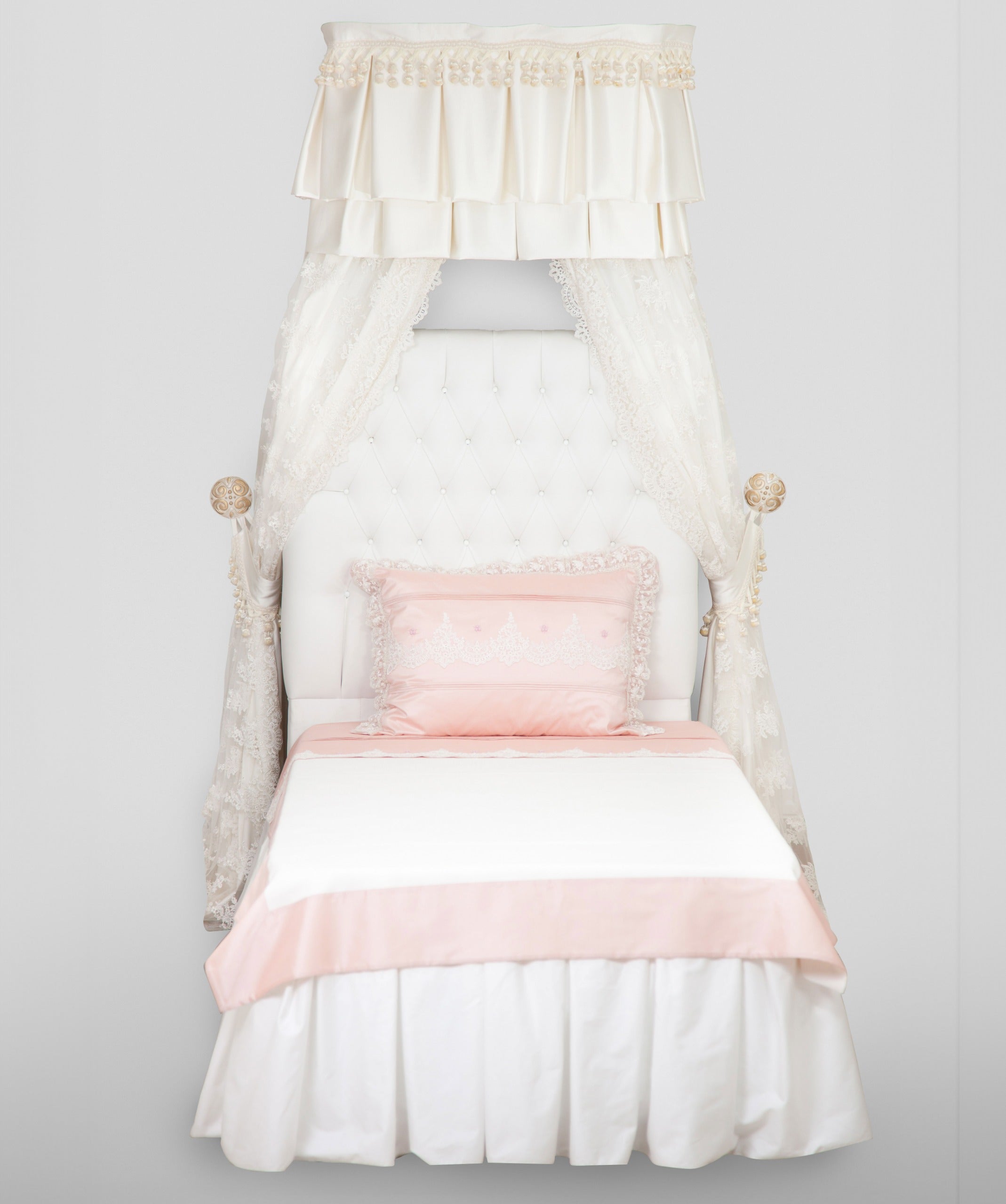 007 LUXURY HANDMADE EMBROIDERY NATURAL SILK MOTHER BEDDING SET PINK