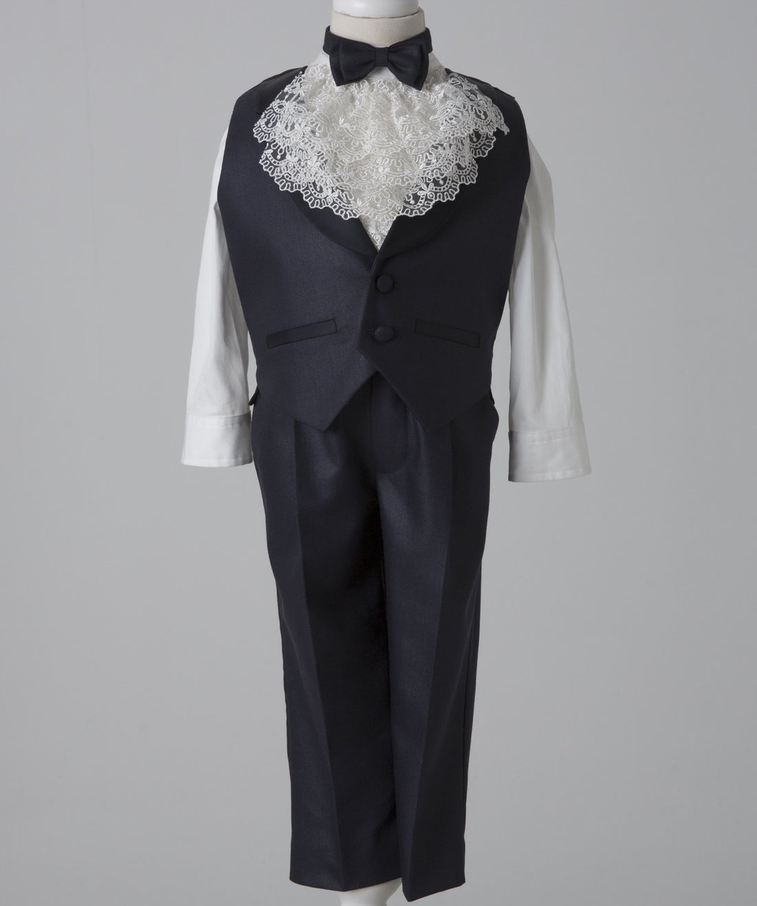 05004 HANDMADE BOYS TUXEDO 5PCS SET WITH SPECIAL LACE SHIRT