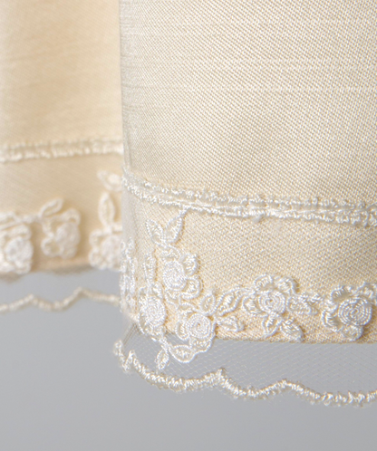 04031 HANDMADE FLOWER BABY GIRL DRESS WITH PEARLS-GOLD