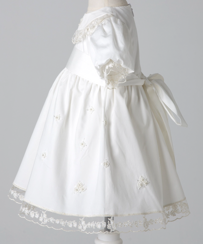 04009 PAPATYA HANDMADE BABY GIRL DRESS WITH PEARLS ROSES