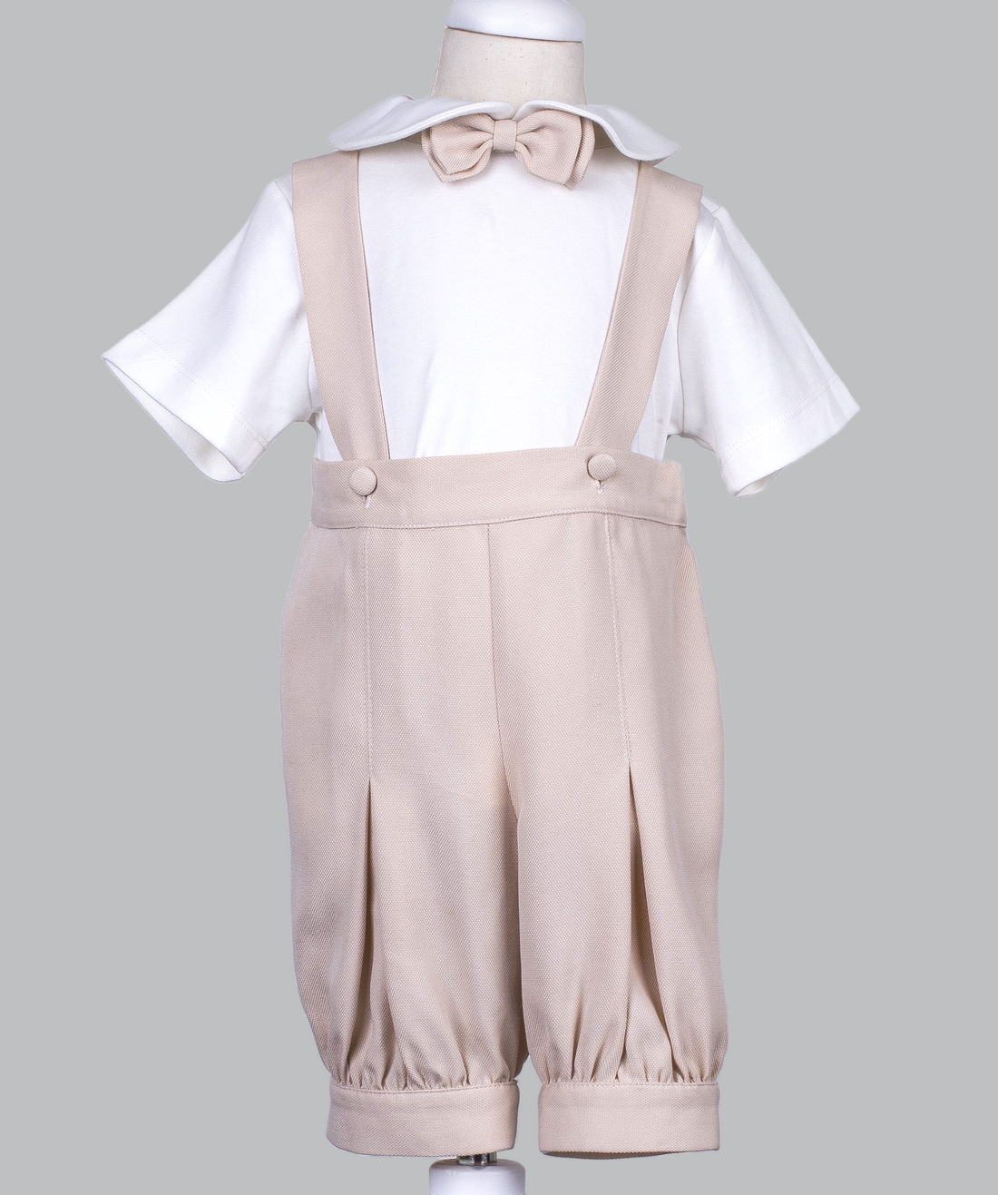 05047 HANDMADE SUSPENDER DETAIL SHORT SET-BEIGE