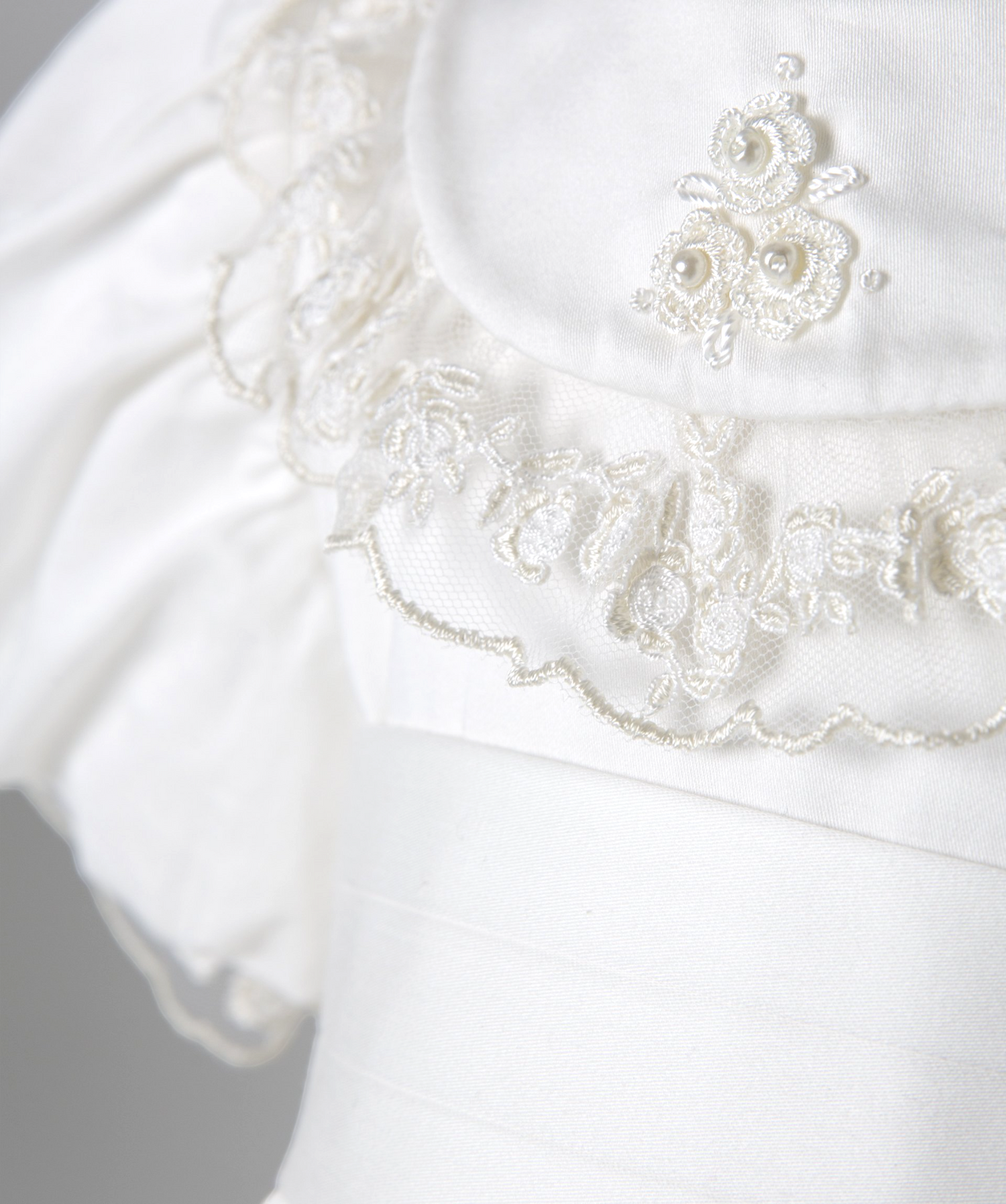 04009 PAPATYA HANDMADE BABY GIRL DRESS WITH PEARLS ROSES
