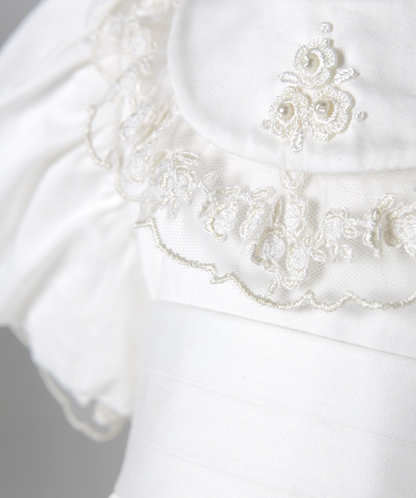 04009 PAPATYA HANDMADE BABY GIRL DRESS WITH PEARLS ROSES