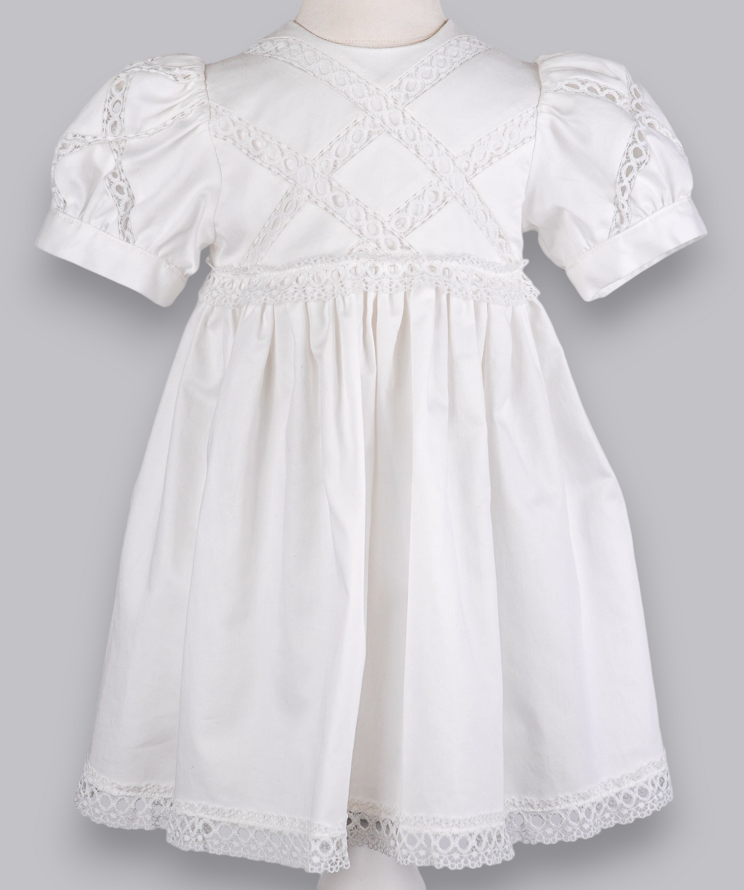 04132 CLASSIC LACE HANDMADE BABY GIRL DRESS