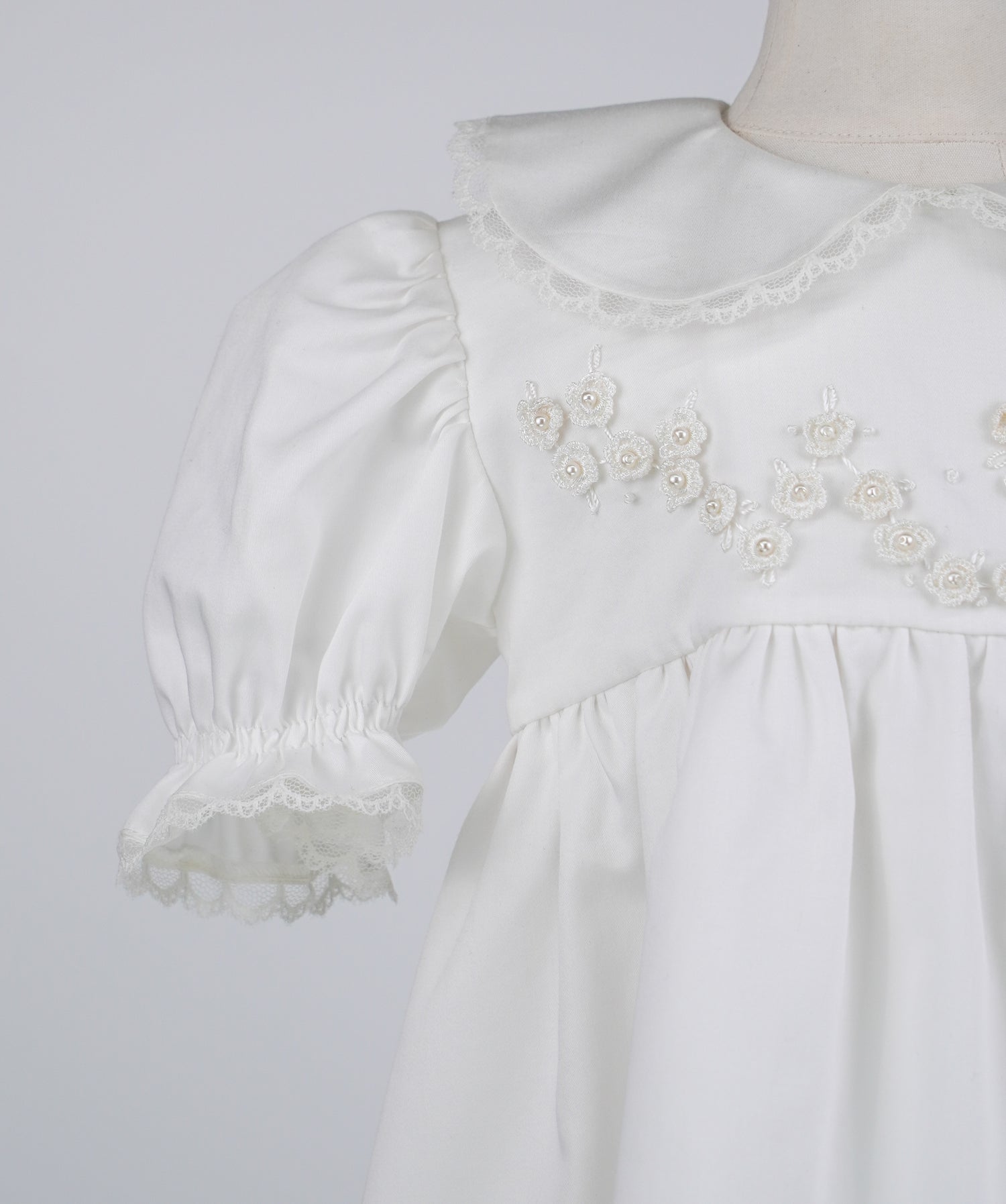 04006 PAPATYA HANDMADE BABY GIRL DRESS WITH PEARLS ROSES