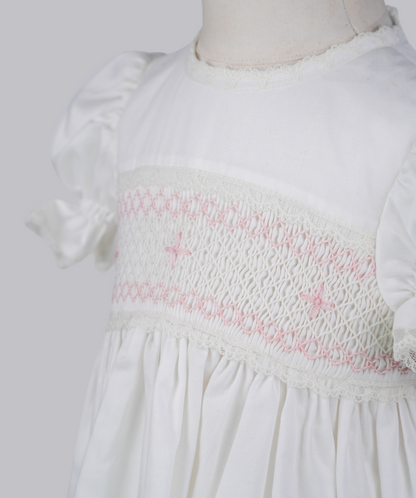 04106 PINK PAPATYA EMBROIDERY PLITTING BABY GIRL DRESS